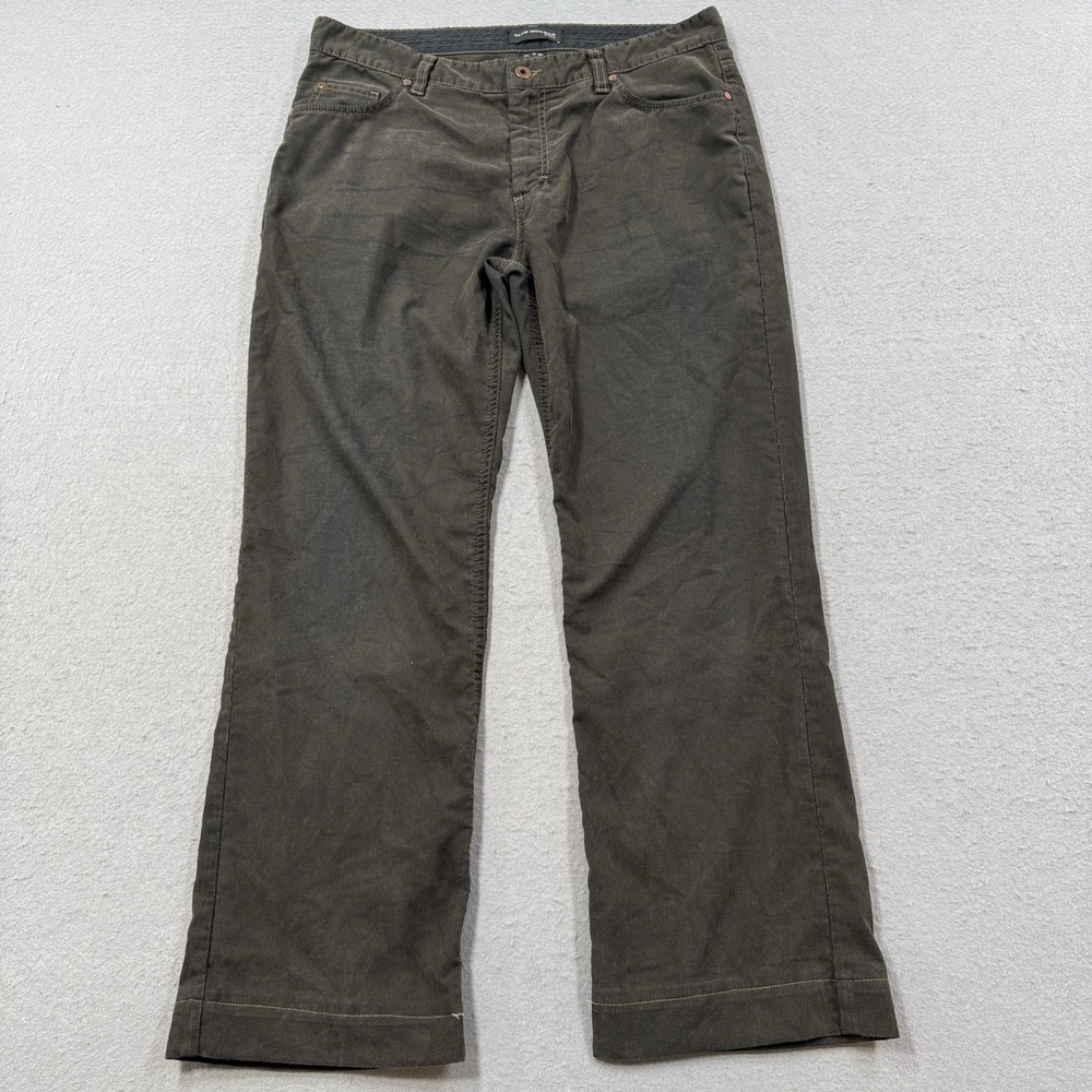 Club Monaco Corduroy Pants Men's 34 Brown Straight Leg Relaxed Fit Preppy